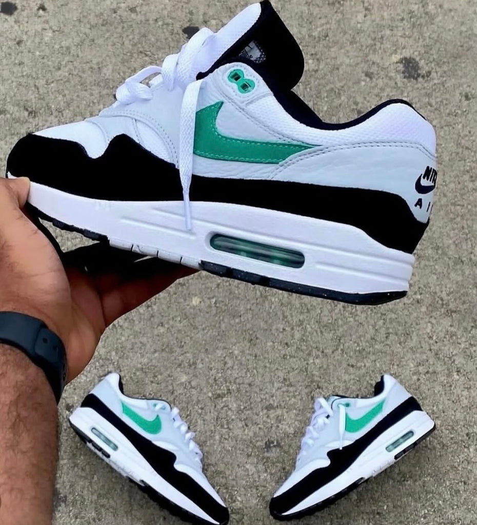 NIKE AIR MAX 1 WHITE GREEN BLACK