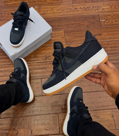 NIKE AIR FORCE 1 BLACK DENIM