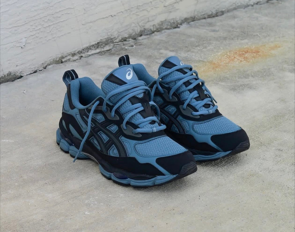 ASICS GEL TRAINERS BLACK DARK AQUA
