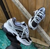 SAUCONY HYBRID TRAINERS WHITE BLACK SILVER
