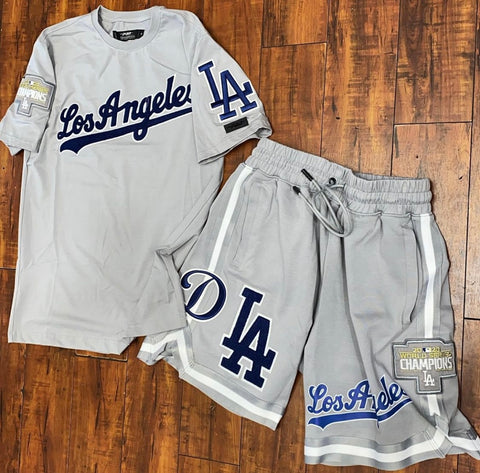 LOS ANGELES DODGERS EMBROIDERED TOP & SHORTS