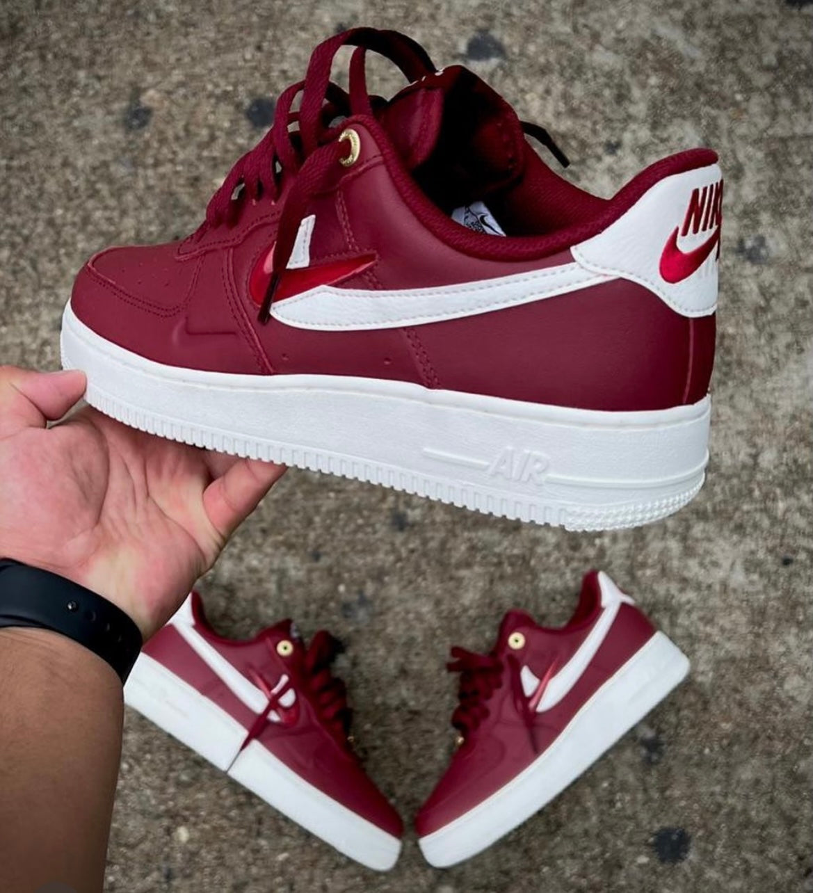 air force 1 maroon and white