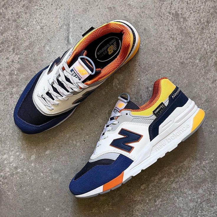 NEW BALANCE TRAINERS NAVY WHITE YELLOW