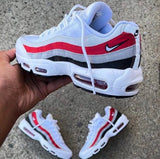 NIKE AIR MAX 95 PREMIUM WHITE GREY BLACK RED