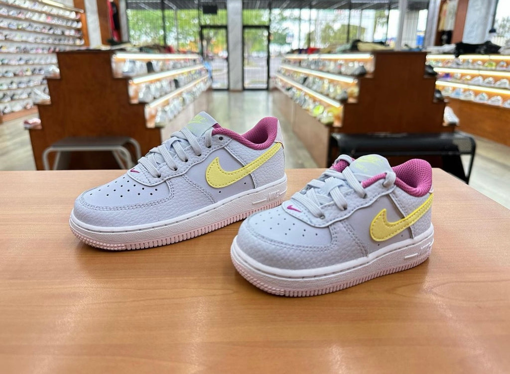 NIKE AIR FORCE 1 GREY YELLOW PINK